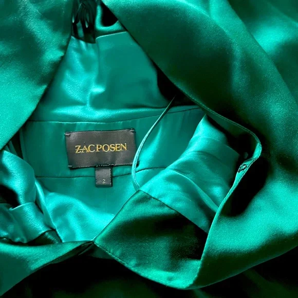 green emerald velvet dress Half Moon Evening Dress | Zac Posen
